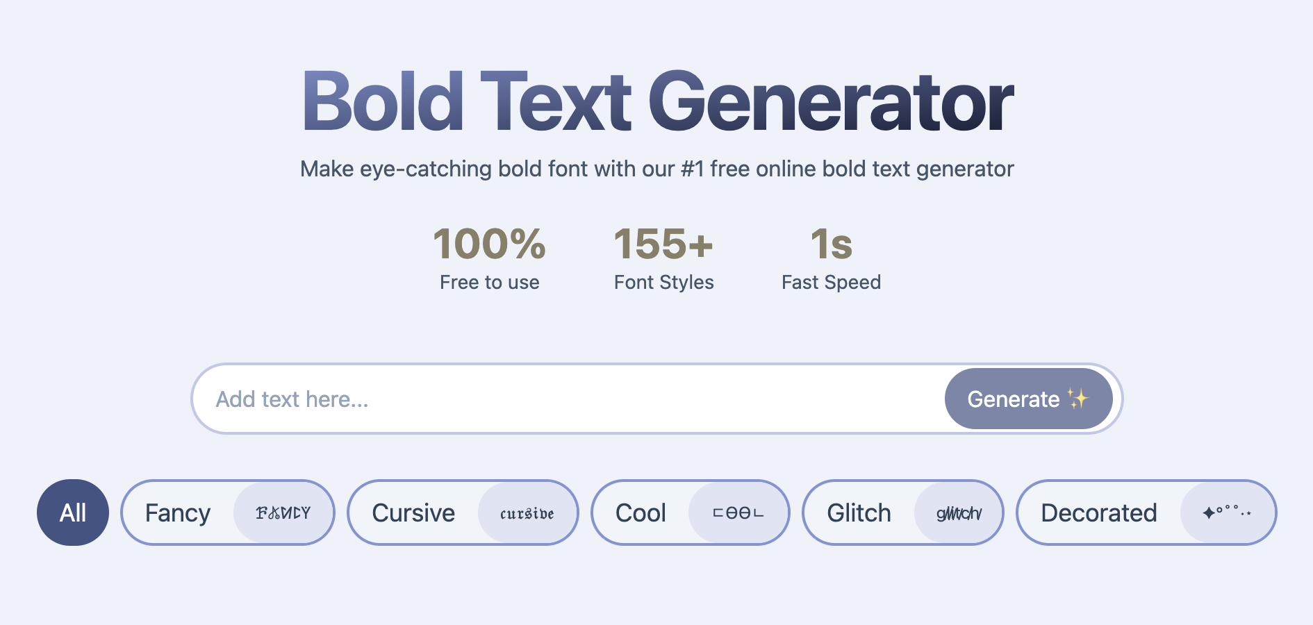 Bold Text Generator Interface